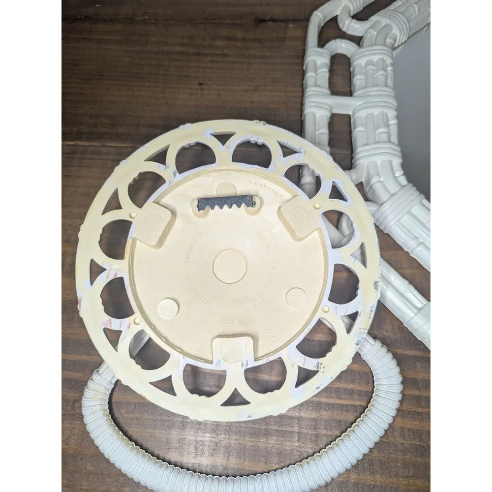 Homco Vintage Faux Bamboo Mirror and 2 Wall Towel‎ Holder White 1970s 1980s USA
